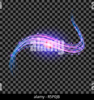 Leichte Sternenhimmel. Blau leuchtende Linien. Stockfoto