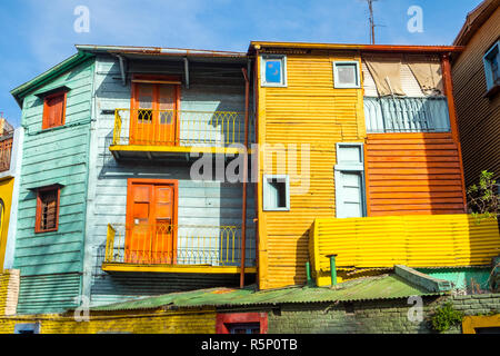 Die bunten Häuser von La Boca in Buenos Aires, Argentinien Stockfoto