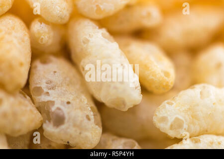 Getreide - Dies ist eine Makroaufnahme von Frühstückszerealien. Schuß mit einer geringen Tiefenschärfe. Stockfoto