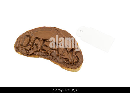 Das Wort Träume in einem Schokolade Laib Brot geschnitzt. Süße Träume Konzept. Stockfoto