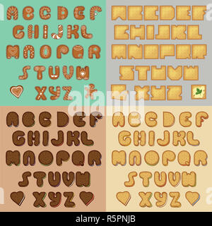 Süße Cookies Alphabete. Künstlerische Font Stockfoto