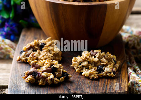 Oatmeal Chocolate Chip Banana Cookies. Stil rustikal. selektive Fokus Stockfoto