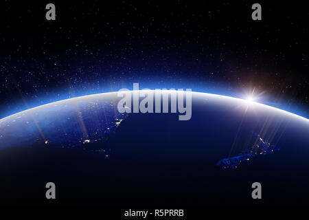 World Globe in der Nacht. Elemente dieses Bild von der NASA 3 möblierte d-Rendering Stockfoto