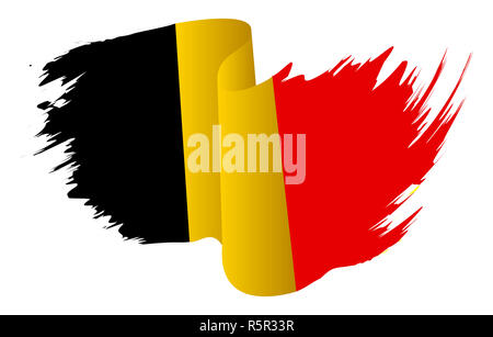 Belgien Flagge Vektor symbol Icon Design. Belgische Flagge Farbe Abbildung auf weißem Hintergrund. Stockfoto