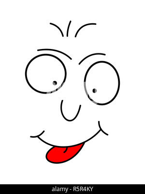 Cartoon Funny Face Vektor symbol Icon Design. Abbildung auf weißem Hintergrund Stockfoto