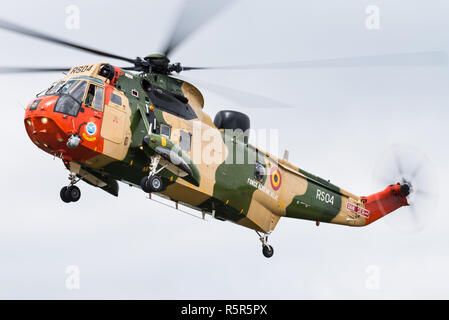 Ein Westland Sea King Mk.48 Suche und Rettung Hubschrauber von des 40. Geschwaders der belgischen Luftwaffe. Stockfoto