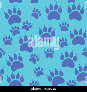 Katze oder Hund Pfote Musterdesign - Vektor Tier Fußabdruck Textur. Vektor-Illustration. Stockfoto