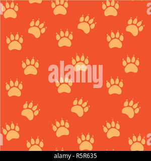 Katze oder Hund Pfote Musterdesign - Vektor Tier Fußabdruck Textur. Vektor-Illustration. Stockfoto