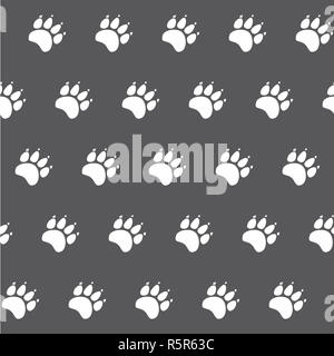Katze oder Hund Pfote Musterdesign - Vektor Tier Fußabdruck Textur. Vektor-Illustration. Stockfoto