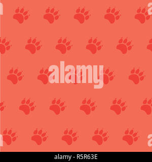 Katze oder Hund Pfote Musterdesign - Vektor Tier Fußabdruck Textur. Vektor-Illustration. Stockfoto