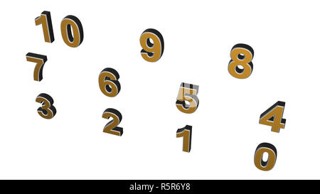 Zusammenfassung Hintergrund aus der dreidimensionalen Nummern einrichten Stockfoto