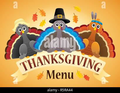 Thanksgiving Menü Thema Bild 4 Stockfoto