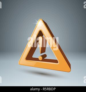 Gelb 3d Symbol Achtung, Gefahr. Stock Vektor