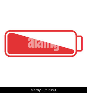 Smartphone oder Handy Symbol für schwache Batterie. Niedrige Energie Symbol. Flache Vector Illustration. Stockfoto