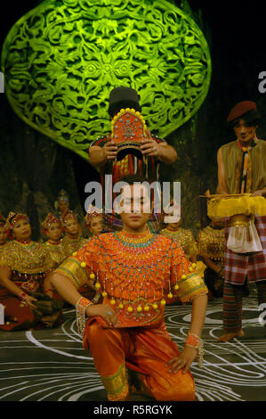 Beliebte MalaysTraditional spielen in Kelantan Anruf als Makyong Stockfoto