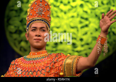 Beliebte MalaysTraditional spielen in Kelantan Anruf als Makyong Stockfoto