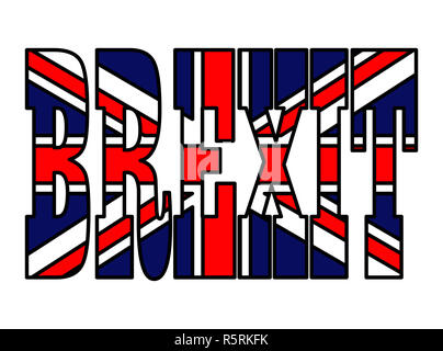 Brexit text Britische Flagge Vektor symbol Icon Design. Schöne Abbildung auf weißem Hintergrund Stockfoto