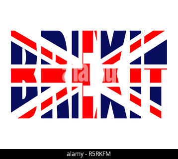 Brexit text Britische Flagge Vektor symbol Icon Design. Schöne Abbildung auf weißem Hintergrund Stockfoto