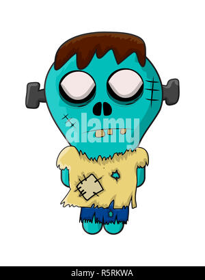 Cute Zombie, halloween Frankenstein Vektor symbol Icon Design. Stockfoto