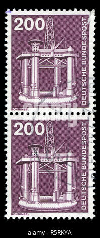 Briefmarken aus der Bundesrepublik Deutschland in der Industrie und Technik Dauerserien 1975-1982 Serie 1975 ausgestellt Stockfoto