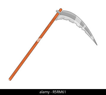 Halloween scythe Vektor symbol Icon Design. Stockfoto