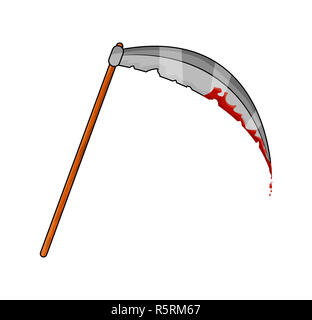 Halloween scythe Vektor symbol Icon Design. Stockfoto