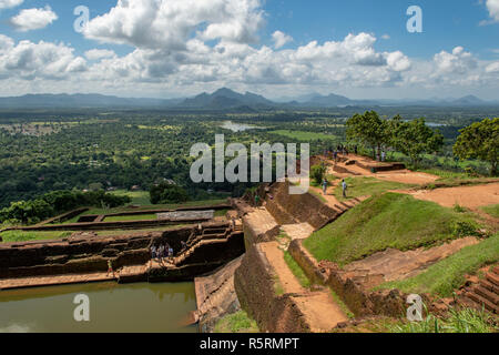 Blick nach Süden vom Lion Rock, Sigiriya, Sri Lanka Stockfoto