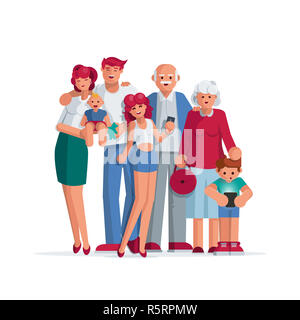 Happy Big Family Portrait. Stockfoto