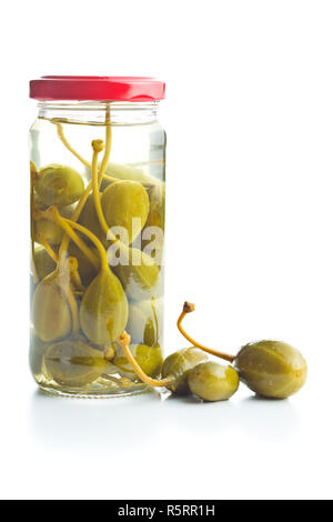 Eingelegte kapern Beeren in der jar. Stockfoto