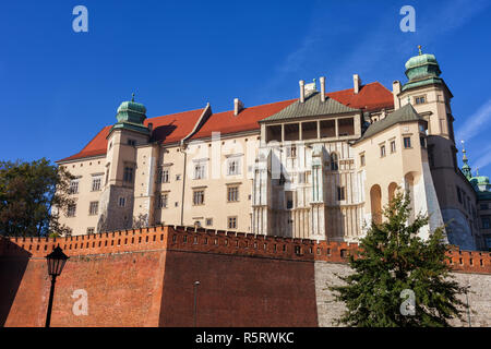 Wawel Königliches Schloss in der Stadt Krakau in Polen. Stockfoto