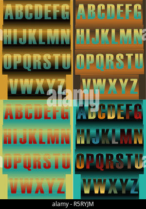 Gestreifte künstlerische Alphabete Stockfoto