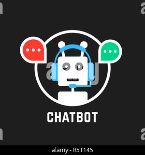 Chatbot Symbol wie Hotline Service Stock Vektor