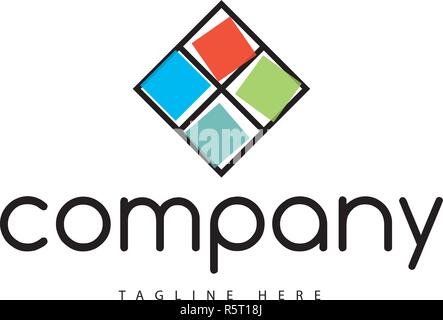 Bunte Quadrate logo Stock Vektor