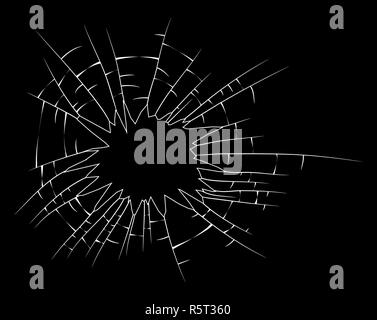 Zerbrochenes Glas silhouette Vektor symbol Icon Design. Stockfoto