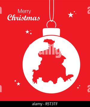 Frohe Weihnachten Abbildung Thema mit Karte von Dallas Stock Vektor