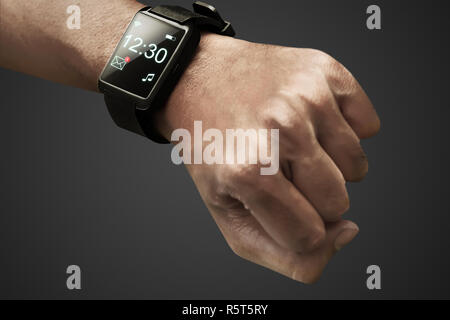 Menschliche Hand tragen smart Watch Stockfoto