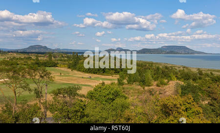 Panoramabild vom Plattensee in Ungarn Stockfoto