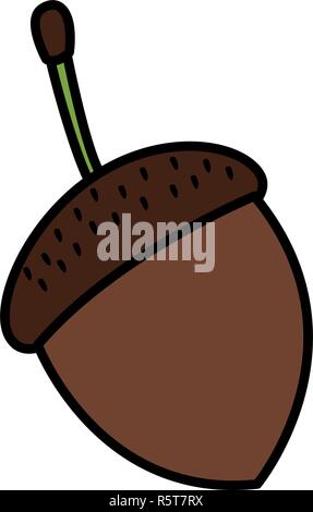 Acorn Symbol auf weißem Hintergrund, Vector Illustration Stock Vektor