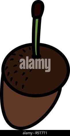 Acorn Symbol auf weißem Hintergrund, Vector Illustration Stock Vektor