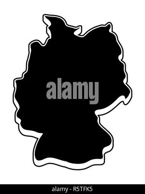 Deutschland Karte Vektor symbol Icon Design. silhouette Abbildung auf weißem Hintergrund. Stockfoto