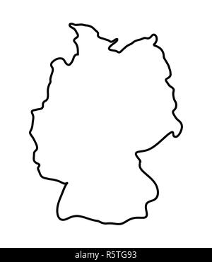 Deutschland Karte Vektor symbol Icon Design. silhouette Abbildung auf weißem Hintergrund. Stockfoto