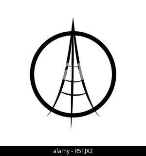 Betende Hände und Eiffelturm. Avector Abbildung auf weißem Hintergrund. Frieden von Paris, Betet für Paris und Frankreich. Beten für die Opfer getötet. Stockfoto