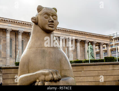 Stein staue des Wächters in Victoria Square, Birmingham, UK. Stockfoto