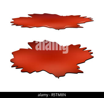 Blut Pfütze set, red Drop, blots, Beize, Plash od Blut. Vector Illustration auf weißem Hintergrund. Stockfoto