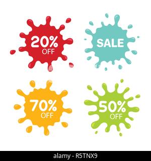 Verschiedene Verkauf tags auf Weiß isoliert. Blot Konzept Stock Vektor