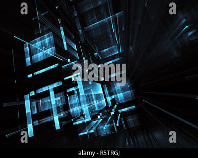 Computer generiert abstrakte tehnology Bild. Dreidimensionale 3D-Fraktale, Textur Stockfoto