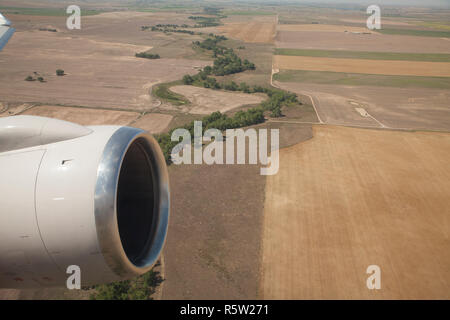 Aussicht auf Land von einem Jet Stockfoto