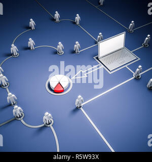 Konzept Zielgruppe Datenbank 3D-Rendering Stockfoto