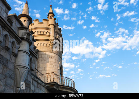 Turm von Schloss Schwalbennest in Krim Stockfoto