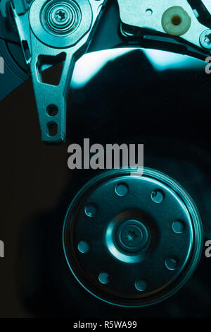 Hdd. Öffnen Sie die Festplatte. Das Konzept der Datenspeicherung Stockfoto